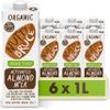 Nutty Bruce - Unsweetened Activated Almond Milk - Certified Organic & Vegan Alternative Milk, No Preservatives, Colours or Added Oils, Lactose Free, Dairy Free, Soy Free - 6 pack x 1L view 1