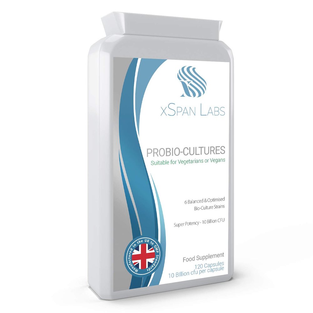ProBio-Cultures 120 Capsules - High Strength 10 Billion Live CFU Multi-Strain Bio-Cultures + PreBio FOS Formula - Latest DRCaps Encapsulation to Protect from gastric acids