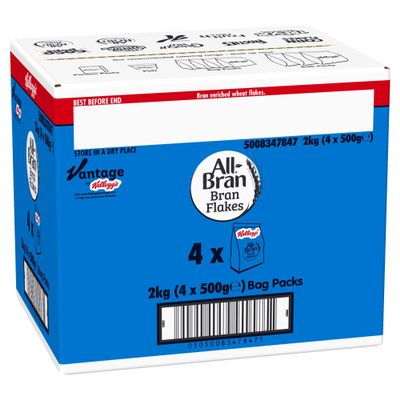 Kelloggs Bran Flakes Cereal Bag Pack - 4x500g