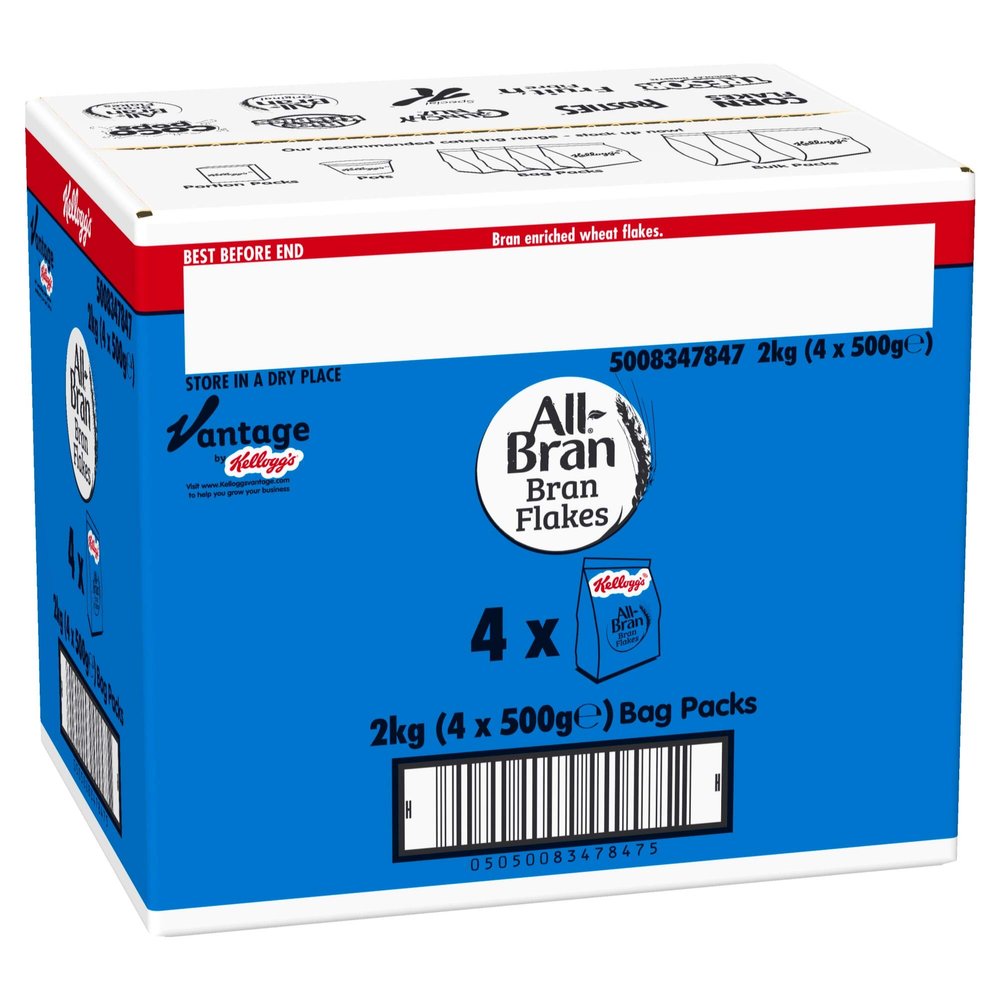 Kelloggs Bran Flakes Cereal Bag Pack - 4x500g