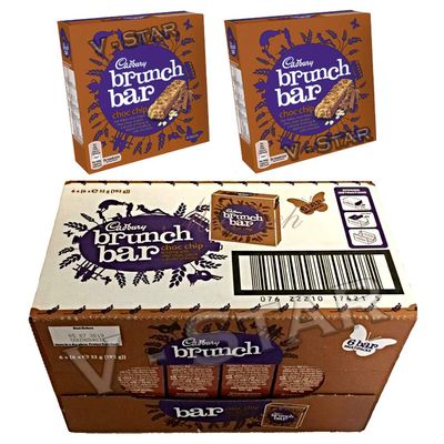 CADBURY Brunch Bars 6 x (6x32g) Original Full Box (Choc CHIP)