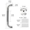 2 Pack 12 Inch Anti Slip Shower Grab Bar Handle, ZUEXT Chrome Stainless Steel Bathroom Grab Bar, Knurled Bathroom Balance Bar,Safety Hand Rail Support,Handicap Elderly Injury Senior Assist Bath Handle view 2