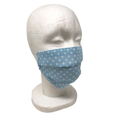 Anti Dust Mask Face Mouth Mask, 2Pcs Fashion Breathable Reuseable Washable - Sky Polka Dot