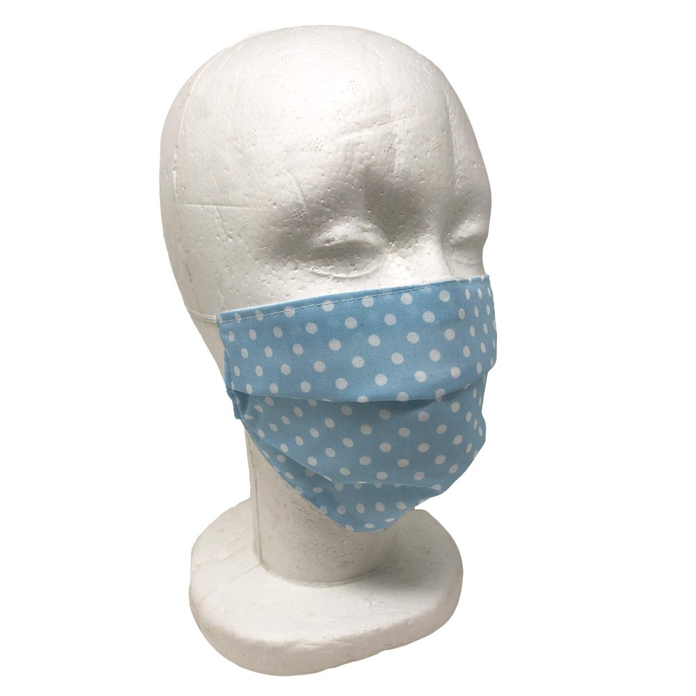 Anti Dust Mask Face Mouth Mask, 2Pcs Fashion Breathable Reuseable Washable - Sky Polka Dot