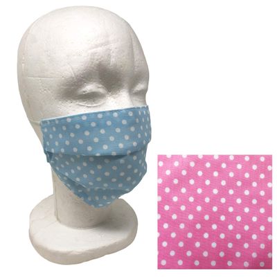 Anti Dust Mask Face Mouth Mask, 2Pcs Fashion Breathable Reuseable Washable - Pink Polka Dot
