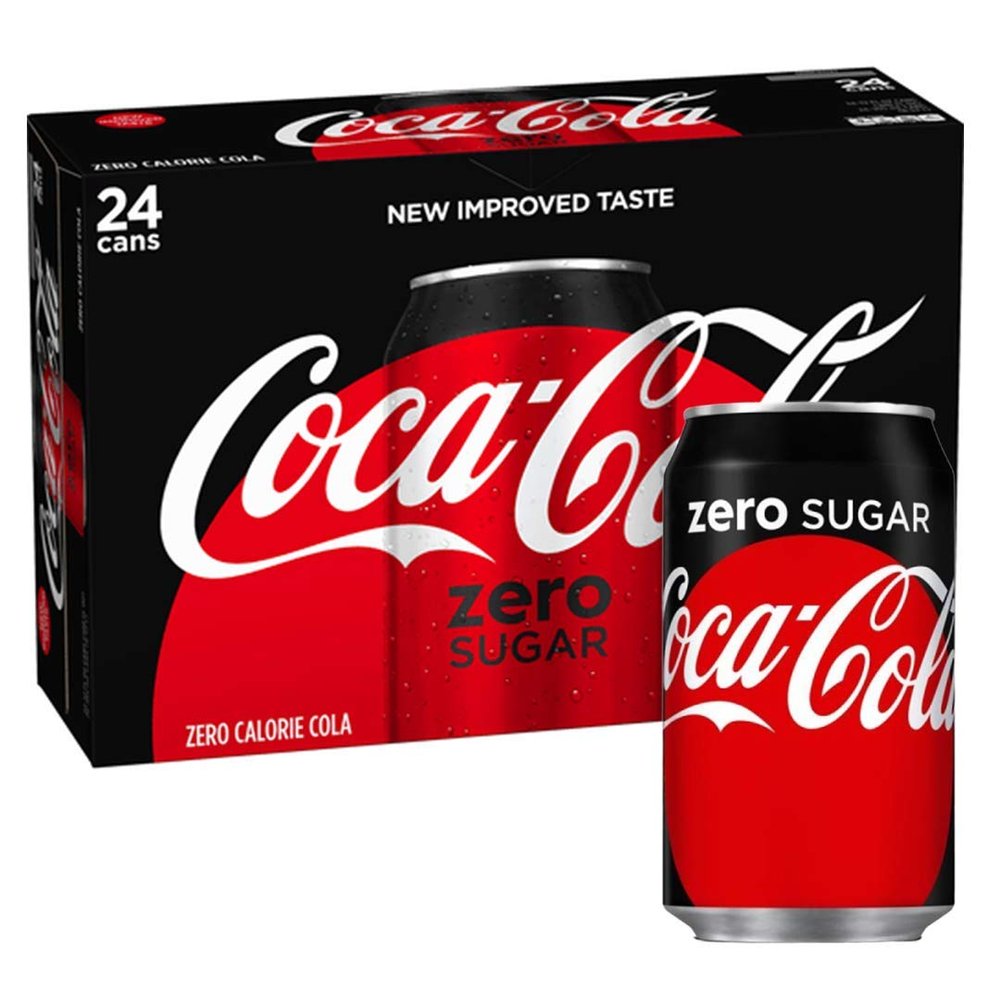 Coca Cola Zero, No Sugar 330ml Cans - 24 Pack