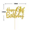 Gold Glitter Happy 61st Birthday Cake Topper - 61 Cake Topper - 61st Birthday Party Supplies - 61st Birthday Party Decorations view 2