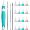 Earwax Remover, Soft Silicone Ear Cleaning Tool, Earwax Removal Tool with 16 Replacement Heads + add 4 PCS Metal Ear Picker Set, Safe and Easy to Remove Ear Wax view 1