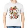 Cartoon Style Pop Corn Machine and Cola Drink Men's Crew Neck T-Shirt X-Large White view 1
