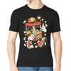 Cartoon Style Pop Corn Machine and Cola Drink Men's Crew Neck T-Shirt Medium Black view 1