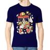 Cartoon Style Pop Corn Machine and Cola Drink Men's Crew Neck T-Shirt X-Large Blue view 1