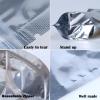 100-Pack Reclosable Mylar Bags for Food Storage 5" x 8" Stand Up Bags in Bulk Resealable Smell Proof Aluminum Foil Bags with Clear Window Kitchen Storage Organizer Edible Packaging Water-proof view 3