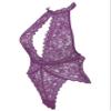 Amorbella One Piece Lingerie for Women Lace Teddy Snaps on Bodysuit(Purple,XXL) view 3