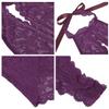 Amorbella One Piece Lingerie for Women Lace Teddy Snaps on Bodysuit(Purple,XXL) view 4
