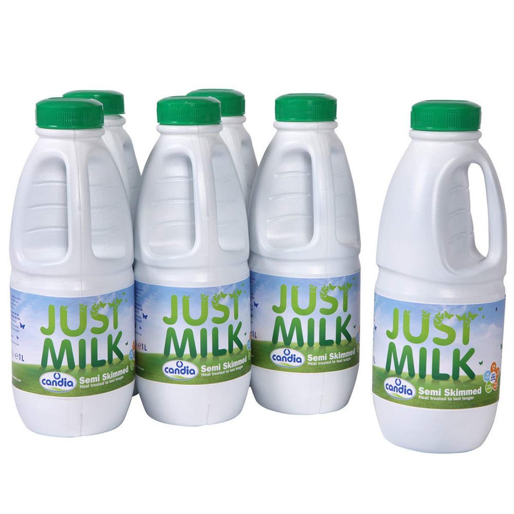 Candia Just Milk UHT Semi-Skimmed - Long Lasting (6 x 1L)