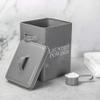 Laundry Powder Tin with Scoop | Grey Dishwasher Detergent Container | Cleaning & Washing Supplies | Coated Steel Box with Lid | Carry Handles | M&W view 2