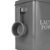 Laundry Powder Tin with Scoop | Grey Dishwasher Detergent Container | Cleaning & Washing Supplies | Coated Steel Box with Lid | Carry Handles | M&W view 3