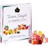 Cerez Pazari Turkish Delight with Strawberry, Peach, Melon, Tangerine, BlackBerry Flavours 454g, Gourmet Medium Size Snacks Gift Box, No Nuts Sweet Traditional Vegan Soft Candy Dessert view 1