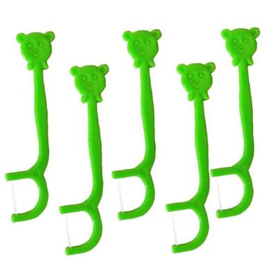 100pcs Dental Handle Floss Pick Teeth Care Cleaner with Cute Cartoon Stick for Kids Children