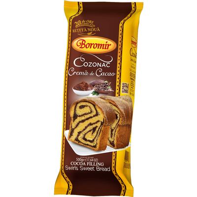 Boromir Cozonac Brioche Chocolate Filling Swirls Sweet Bread & Easter Cake & Sweet Bread 500gr
