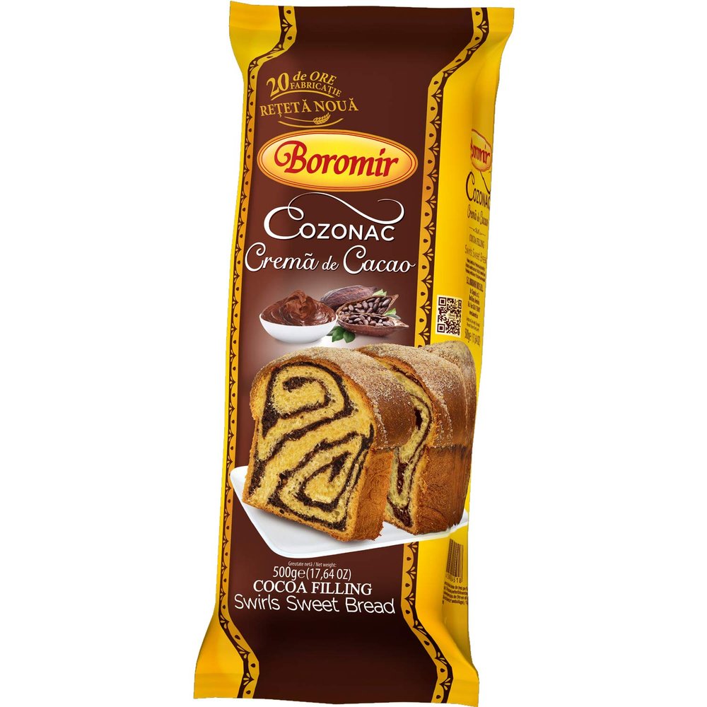 Boromir Cozonac Brioche Chocolate Filling Swirls Sweet Bread & Easter Cake & Sweet Bread 500gr