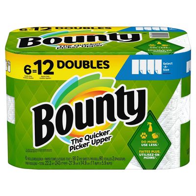 Bounty 1939879 Select-A-Size Kitchen Rolls Paper Towels 2-Ply 110 Sheets/Roll