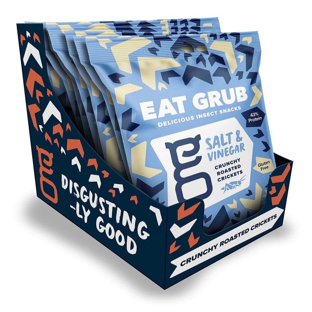 Crunchy Roasted Crickets - Salt & Vinegar 6 Pack (90g) - edible insects by Eat Grub