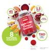 Apple Cider Vinegar Gummies with the Mother 1000mg - 90 Vegan ACV Gummies with Vitamin C, B12, B6, Folic Acid, Pomegranate & Beetroot - Gelatine Free - Made in the UK - Nu U Nutrition view 3