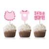 Pink Its a Girl Cupcake Topper Picks, 24-Pack Girl Baby Shower Or Birthday Party Supply Decorations view 1