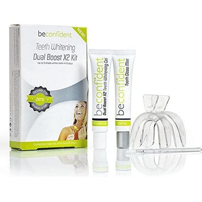 beconfiDent TEETH WHITENING Dual Boost X2 Kit, Mint Flavor Gel for Adult Daily Oral Hygiene, 4 Pieces