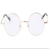 Agstum Round Retro Metal Optical Grade Glasses Frame Clear Lens Eyeglasses with Spring Hinge (Gold, Large Size / 49) view 1