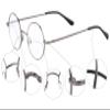 Agstum Round Retro Metal Optical Grade Glasses Frame Clear Lens Eyeglasses with Spring Hinge (Grey, Large Size / 49) view 3
