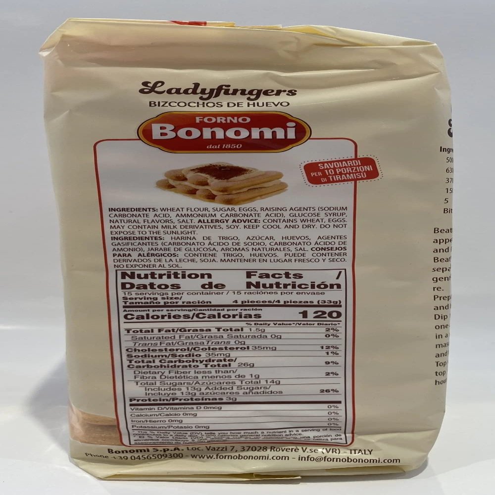 Bonomi Ladyfinger Biscuits (3 x 400g Packs)