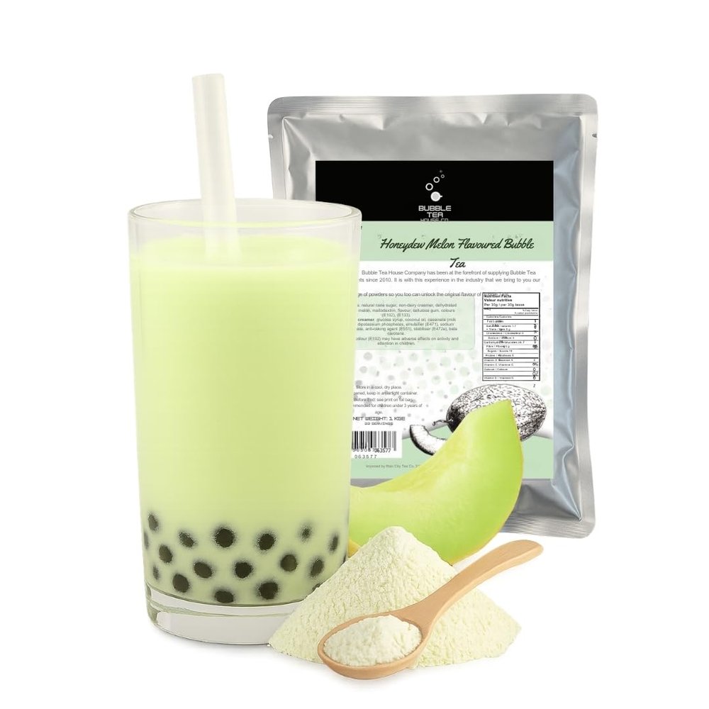 Honeydew Melon Bubble Tea Powder (1 kg), 33 Servings - Make Bubble Tea at Home - Ideal for Frappes, Coffee, Boba Tea, Milkshakes - Gluten Free, Halal Certified