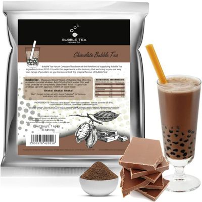 Chocolate Bubble Tea Powder 1kg 3 in 1 Instant Drink Mix Natural Cane Sugar, Non-Dairy Creamer & Cocoa Instant Tapioca Pearls Gluten Free, Vegetarian Caf-Style at Home