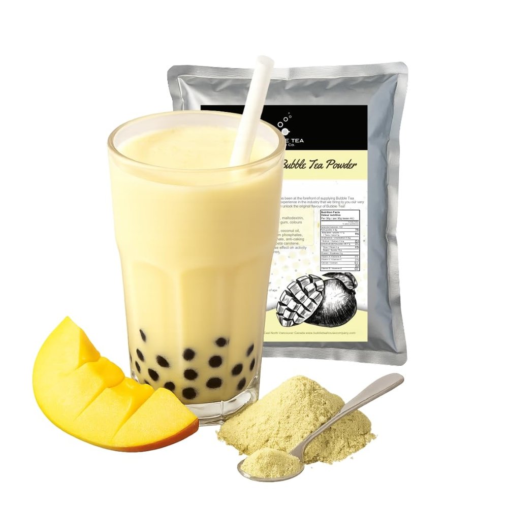 Bubble Tea Powder (1 kg) - Make Bubble Tea at Home - Ideal for Frappes, Coffee, Boba Tea, Milkshakes - Gluten Free, Halal Certified (Mango)