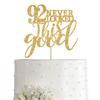 Gold Glitter 92 Never Looked This Good Cake Topper, Women Gold Happy 92nd Birthday Cake Topper, Birthday Party Decorations, Supplies
