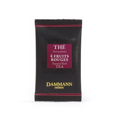 4 Fruits Rouges, Red Fruits-Flavoured Black Tea, Box of 24 Enveloped Cristal Teabags, Dammann Frres