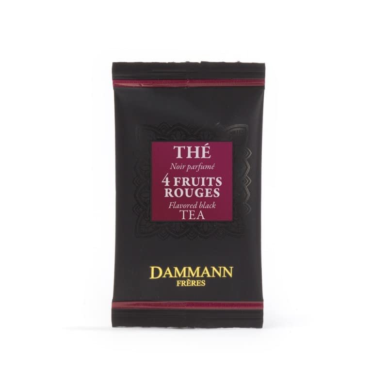 4 Fruits Rouges, Red Fruits-Flavoured Black Tea, Box of 24 Enveloped Cristal Teabags, Dammann Frres