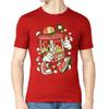Cartoon Style Pop Corn Machine and Cola Drink Men's Crew Neck T-Shirt Small Red view 1