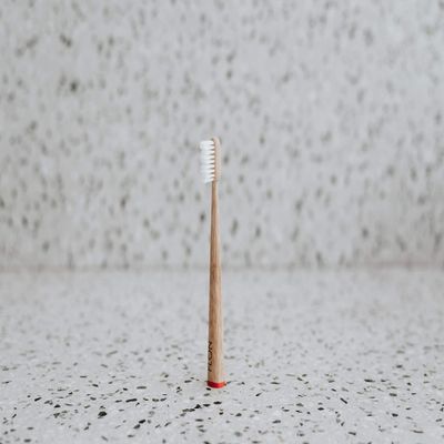 Adult Bamboo Toothbrushes | Organic | Ecofriendly Soft Bristles | Biodegradable | Plastic Free Wooden Handle | Vegan | Eco Packaging (Red)