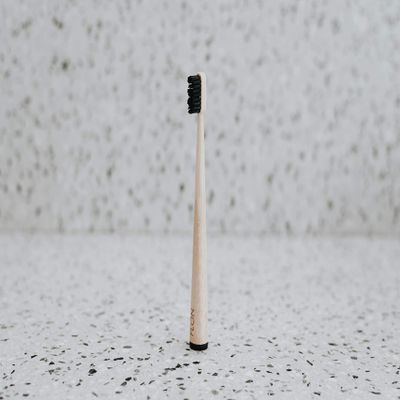 Adult Bamboo Toothbrushes Bamboo Toothbrush ~ Soft Quality bristles~ Natural, Biodegradable,Compostable, Zero Waste, Eco-Friendly Toothbrush - Eco Packaging (Black)