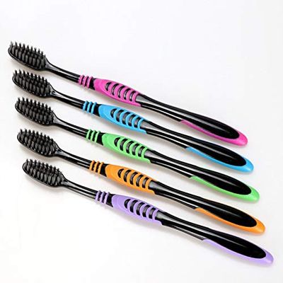 Bristle Toothbrush 10 Mounted Adult Family Special Ultra-fine Charcoal