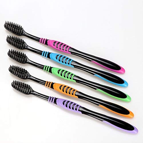 Bristle Toothbrush 10 Mounted Adult Family Special Ultra-fine Charcoal