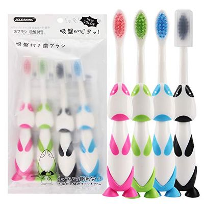4 Fitted with Braces Toothbrush Bunny Cartoon Cute Bear Baby Boys and Girls Ages 3-12 Superfine Soft Fur
