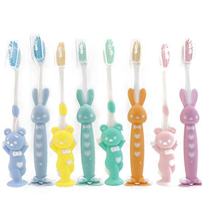 Charcoal Soft Toothbrush for Children Cartoon Mao Suit Four Lovely Clean Teeth Brushing Silicone Short Handle Toothbrush