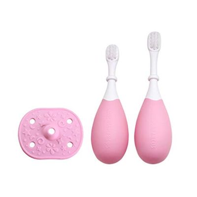 Baby Three-Stage Training Toothbrush Set + 2 Years Old Baby Soft Bristle Toothbrush with a Protective Film
