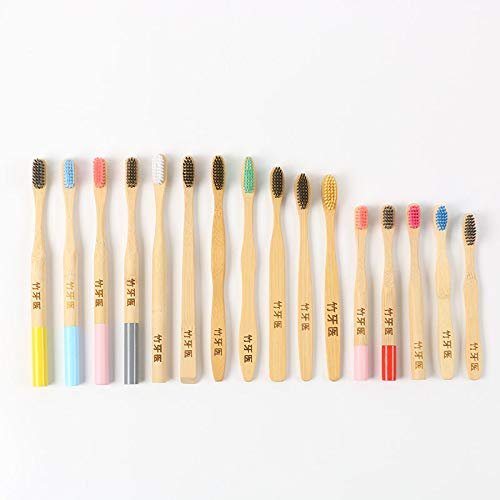 Adult Toothbrush Handle Round Wood Bamboo Toothbrush Toothbrush
