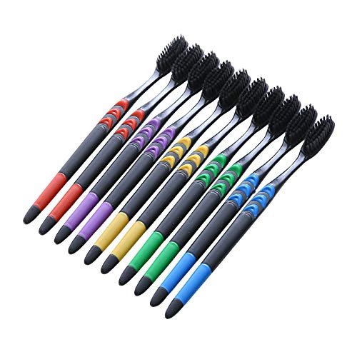 Charcoal Toothbrush 10 Mounted Toothbrush Adult Toothbrush Family Pack