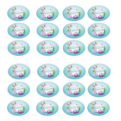 24 Happy Easter Style Pre-Cut edible Cupcake Cake Toppers Wafer Rice Paper